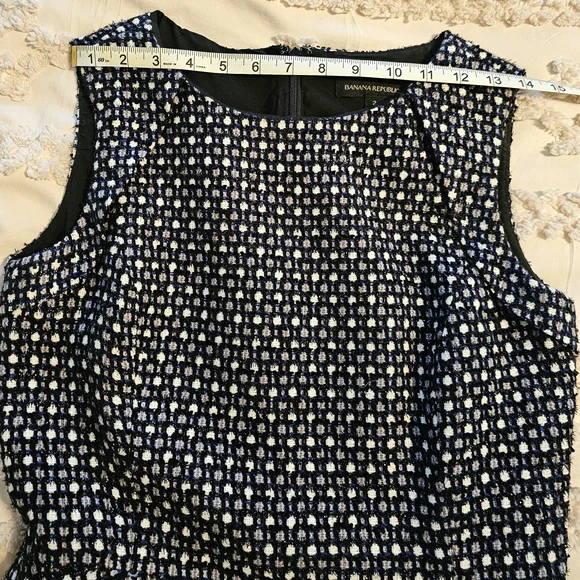 Banana Republic Black, Blue and White Midi Dress - Picture 12 of 15